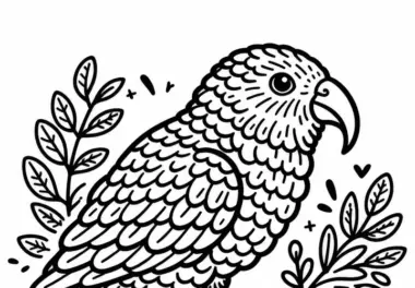Kea Vogel Australien Ozeanien Malvorlage Kostenlos