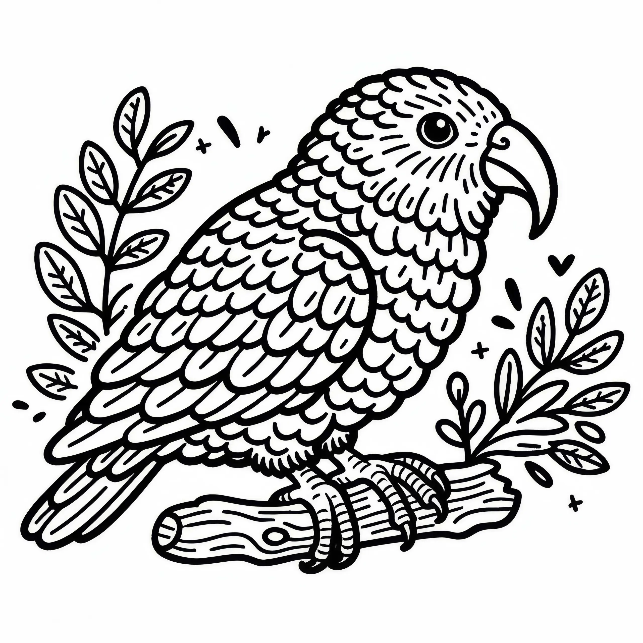 Kea Vogel Australien Ozeanien Malvorlage Kostenlos (Ausmalbild)