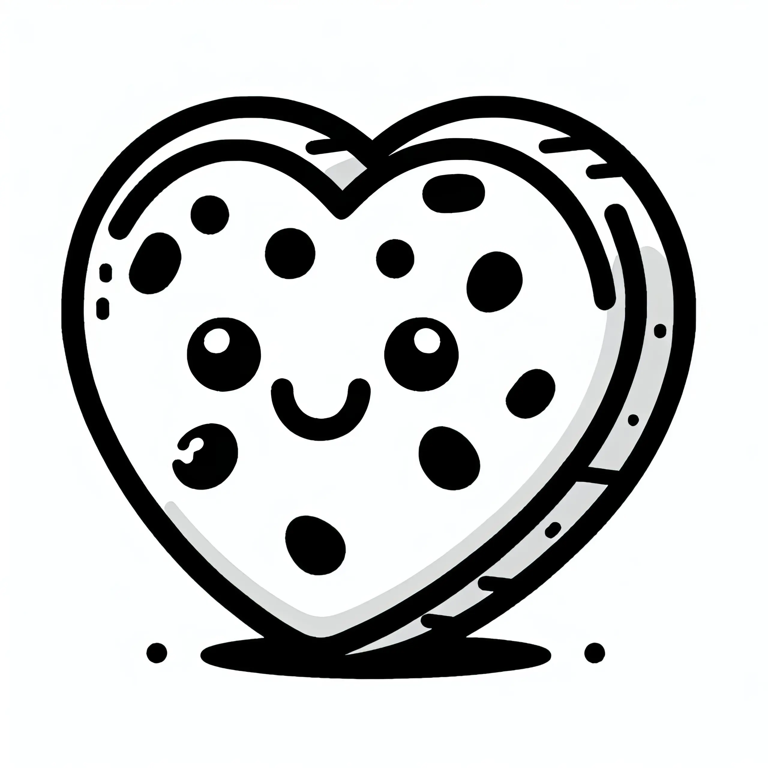 Keks in Herzform zum Valentinstag: Einfaches Ausmalbild für Kinder (Kostenlos)