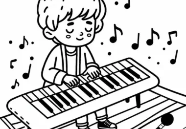 Keyboard Spielen Malvorlage Kostenlos