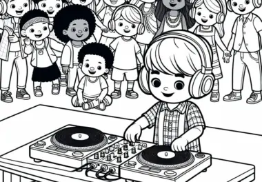 Kind als DJ Malvorlage – Gratis Download