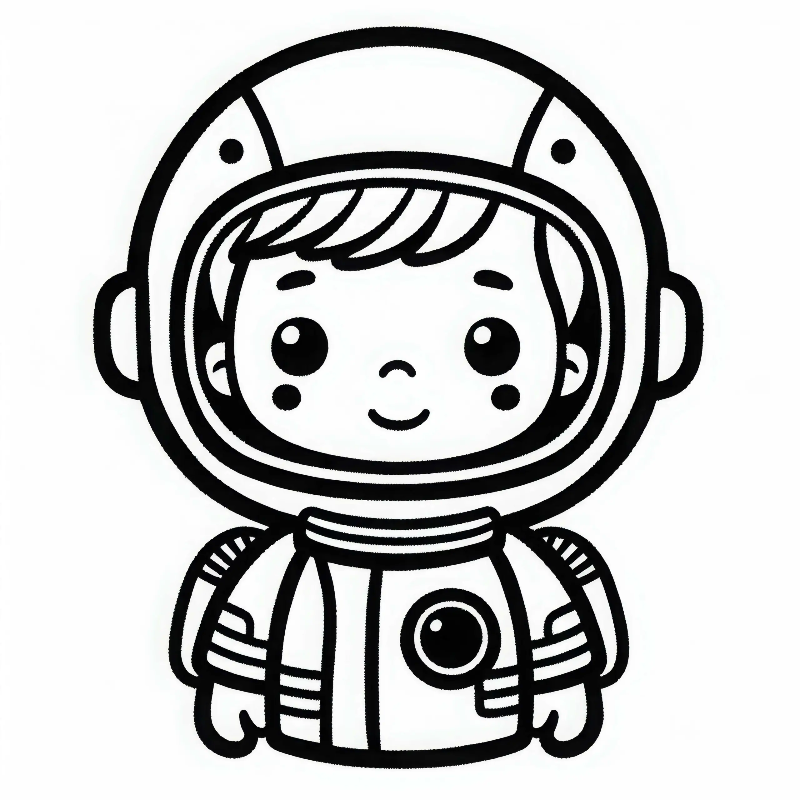 Kinder Astronaut Malvorlage Einfach Kostenlos (Ausmalbild)