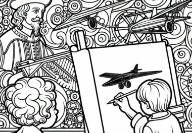 Kinder bei Leonardo da Vinci Ausmalbild Renaissance gratis