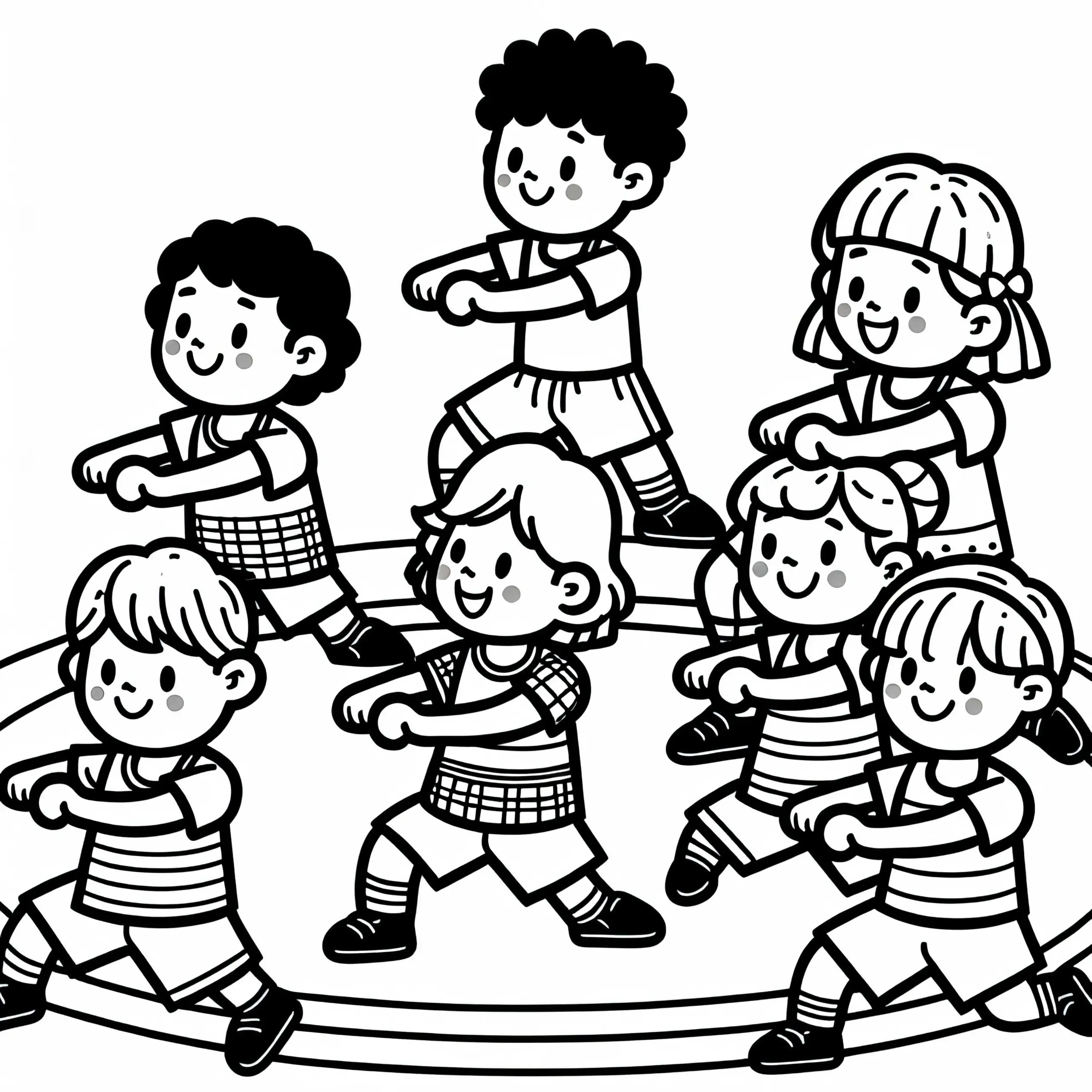 Kinder beim Aerobic – Ausmalbild kostenlos