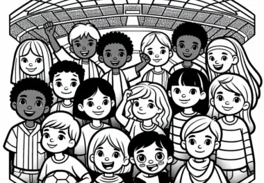 Kinder im Stadion Ausmalbild Gratis