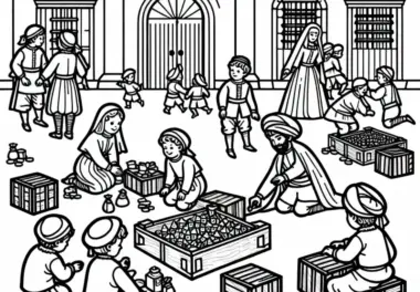Kinder Spielen Auf Platz – Ausmalbild Goldenes Zeitalter Spaniens Kostenlos