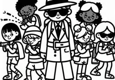 Kinder Spielen Spion Ausmalbild Kostenlos