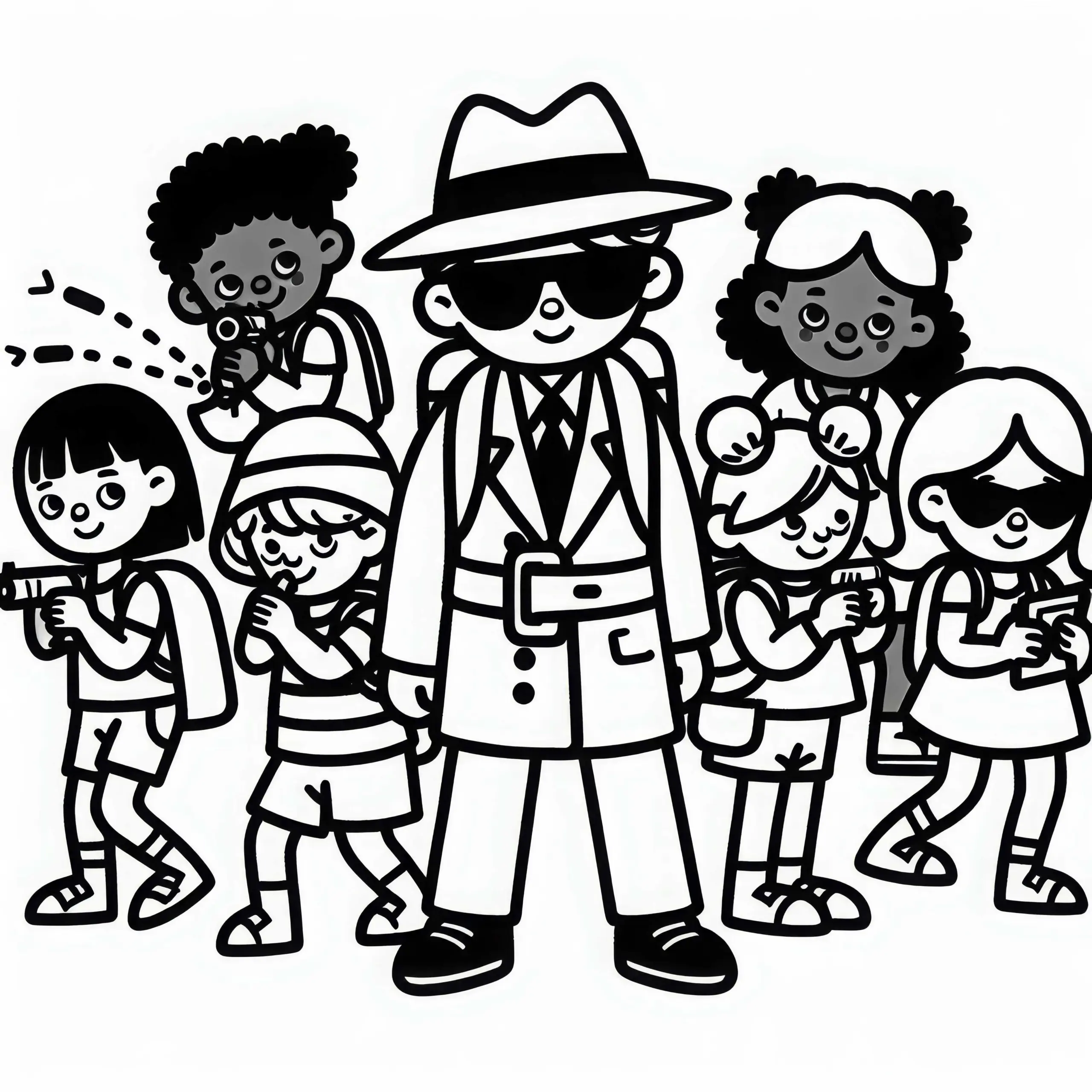 Kinder Spielen Spion Ausmalbild Kostenlos