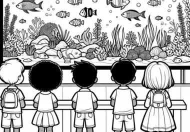 Malvorlage für Kinder: Aquarium Kostenlos