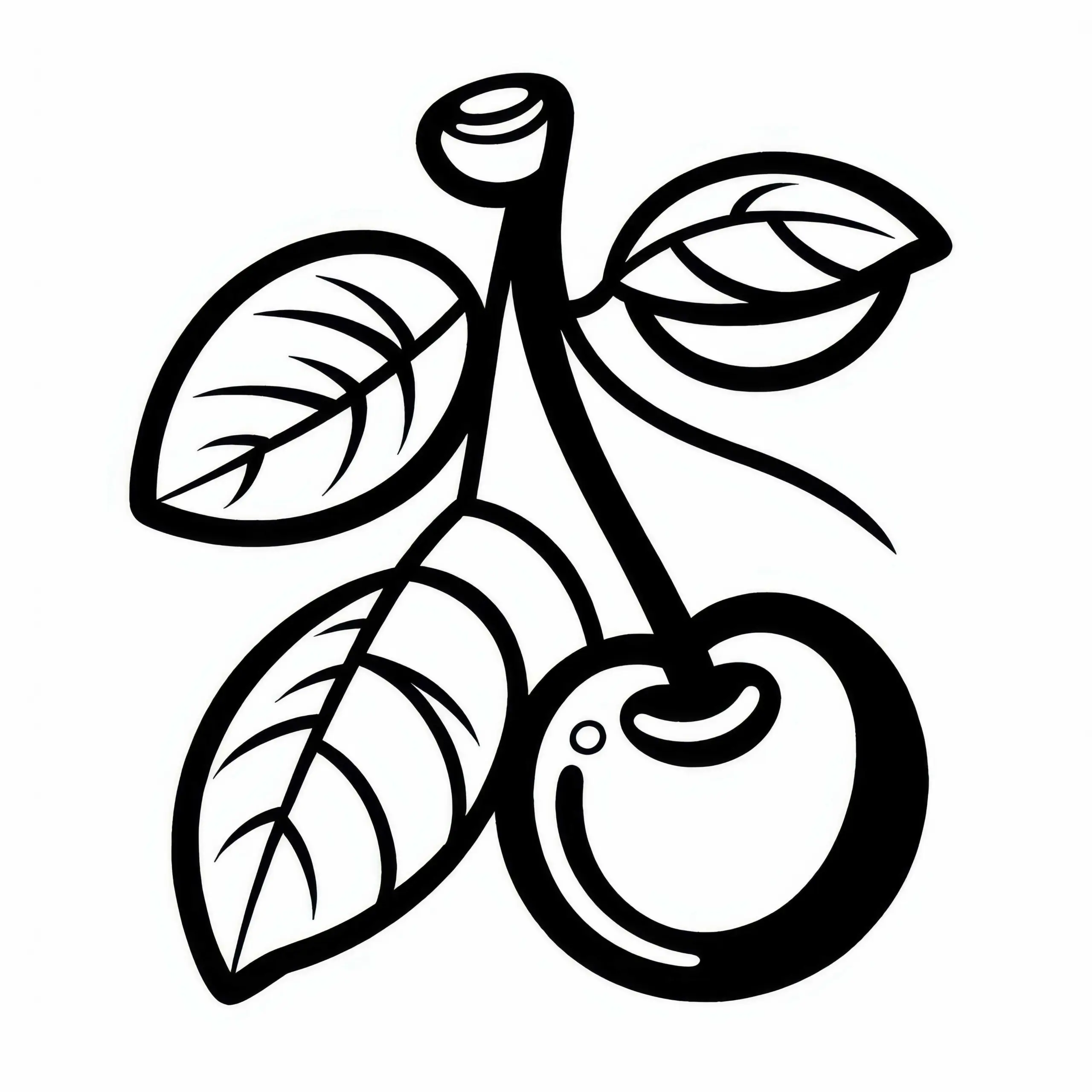 Kirsche Ausmalbild Einfach Kostenlos