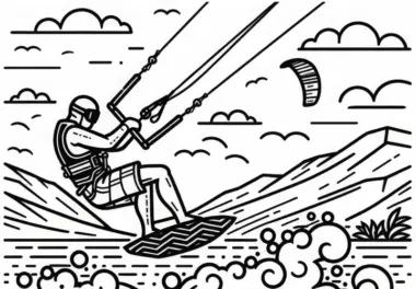 Kitesurfen: kostenlose Ausmalbilder