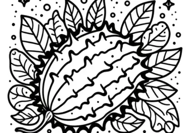 Kiwano Hornmelone Ausmalbild kostenlos herunterladen