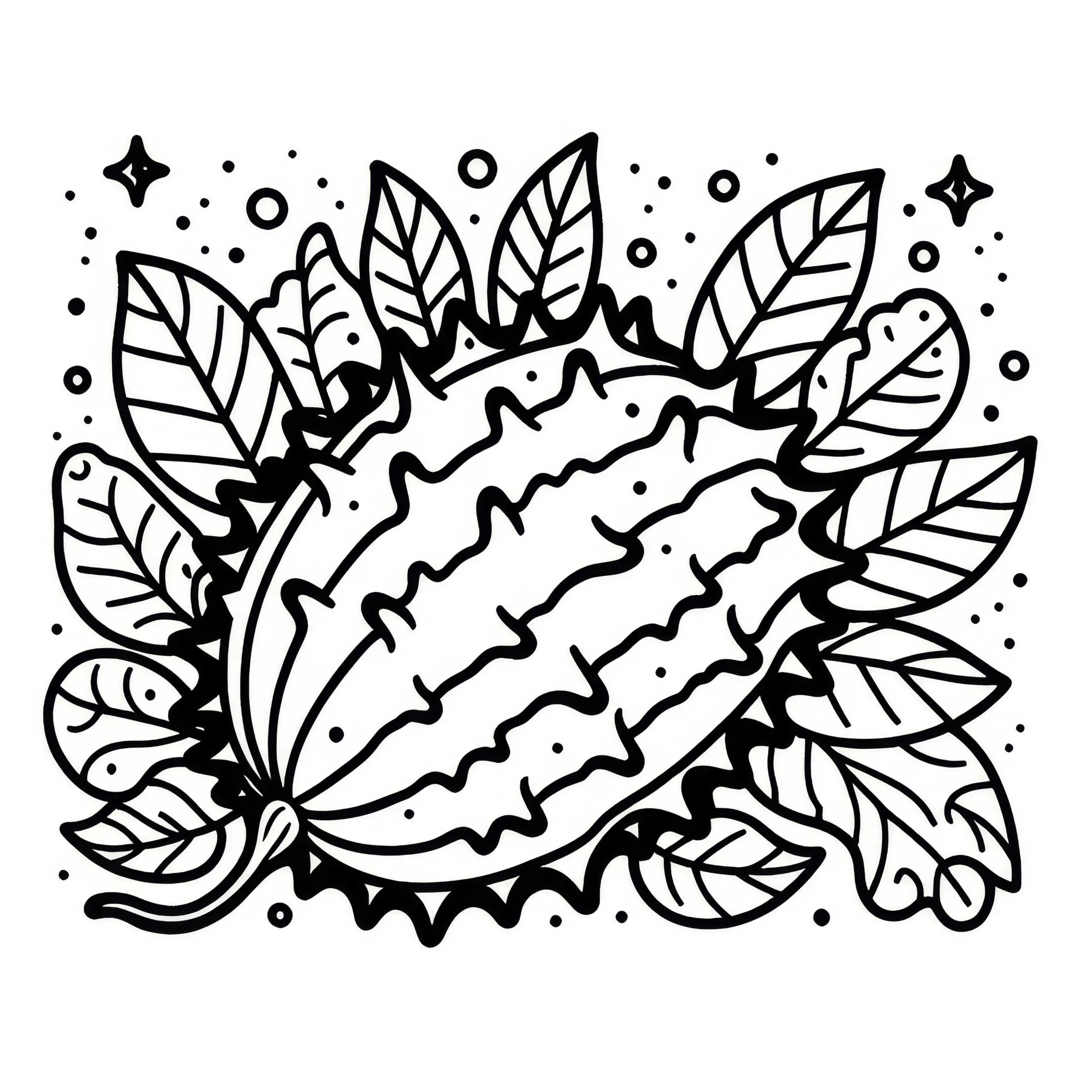 Kiwano Hornmelone Ausmalbild kostenlos herunterladen