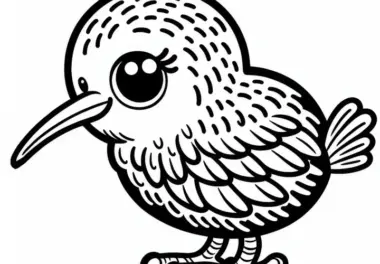 Ausmalbild eines Kiwi-Vogels aus Australien und Ozeanien – Kostenlos zum Download
