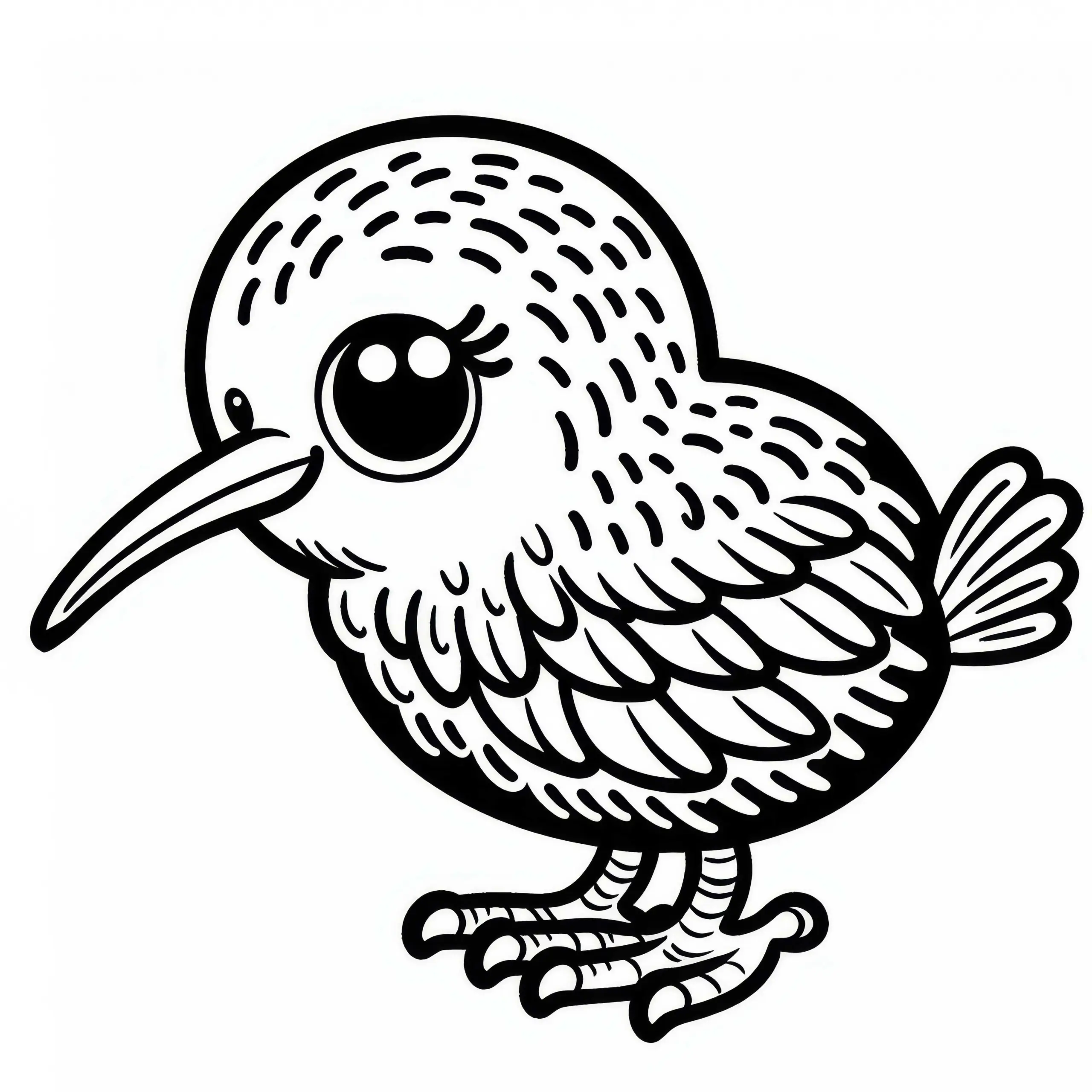 Ausmalbild eines Kiwi-Vogels aus Australien und Ozeanien – Kostenlos zum Download