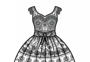 Kleid Ausmalbild Kleidung Kostenlos