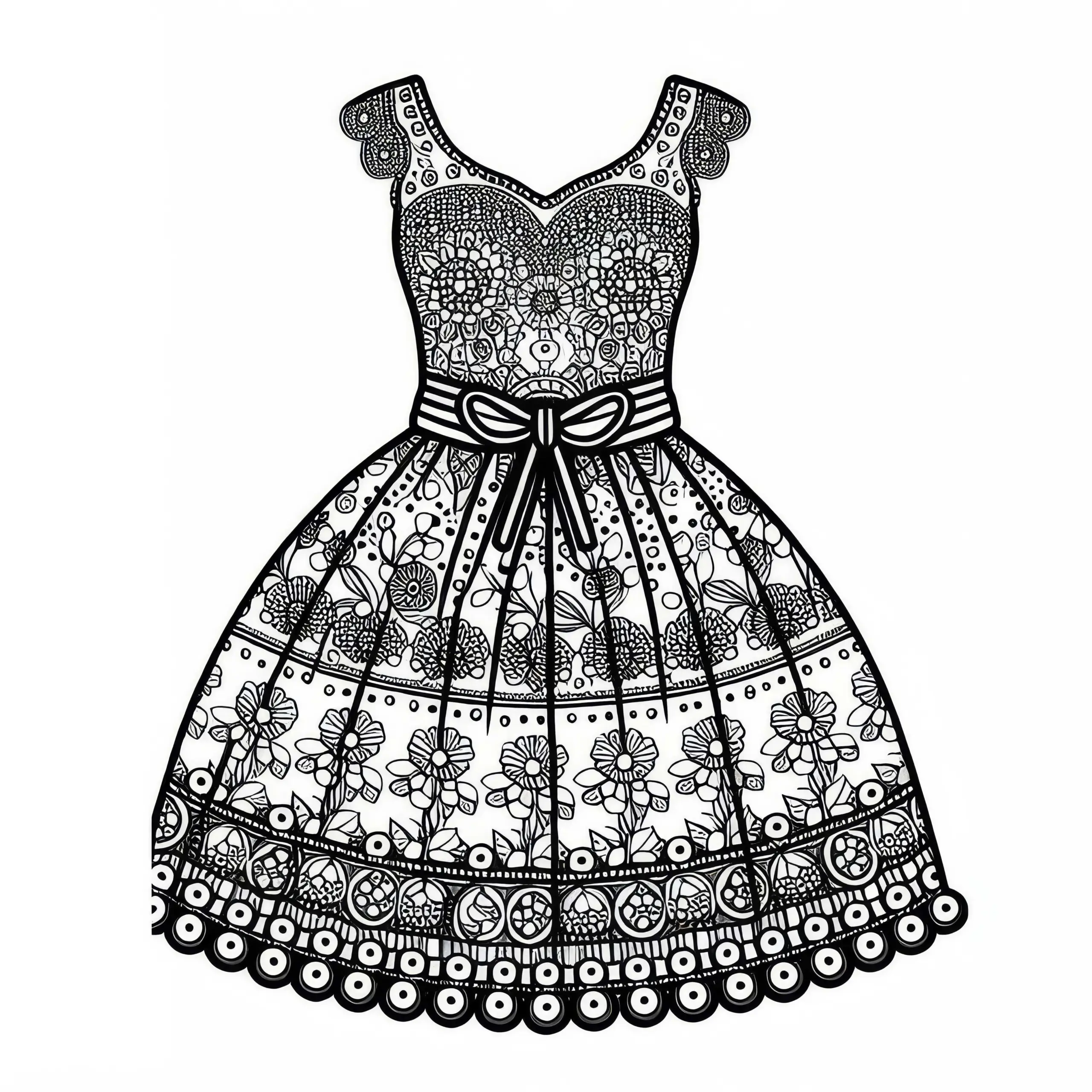 Kleid Ausmalbild Kleidung Kostenlos