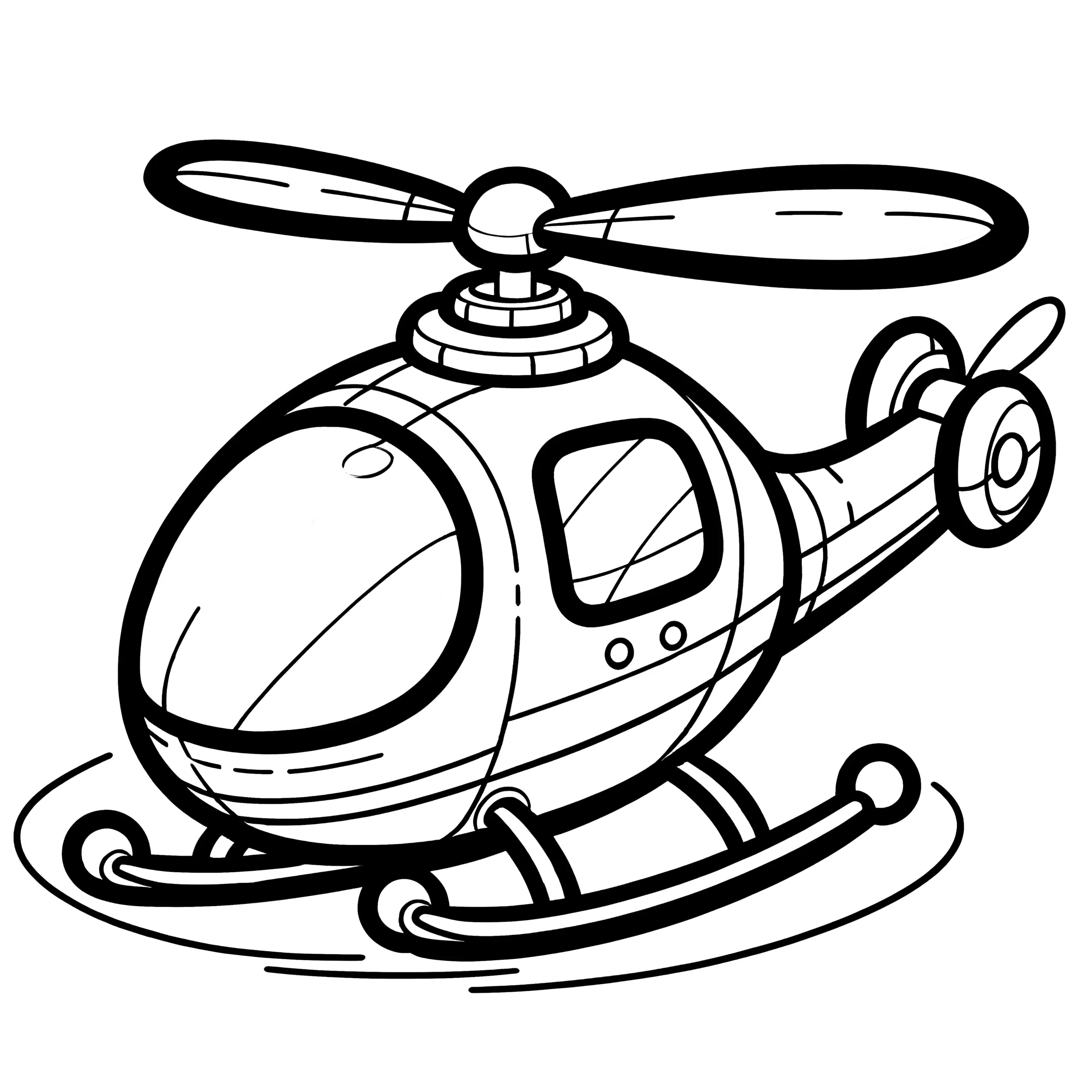 Kleiner Hubschrauber: Bild zum Ausmalen und Ausdrucken (Kostenlos) (Ausmalbild)