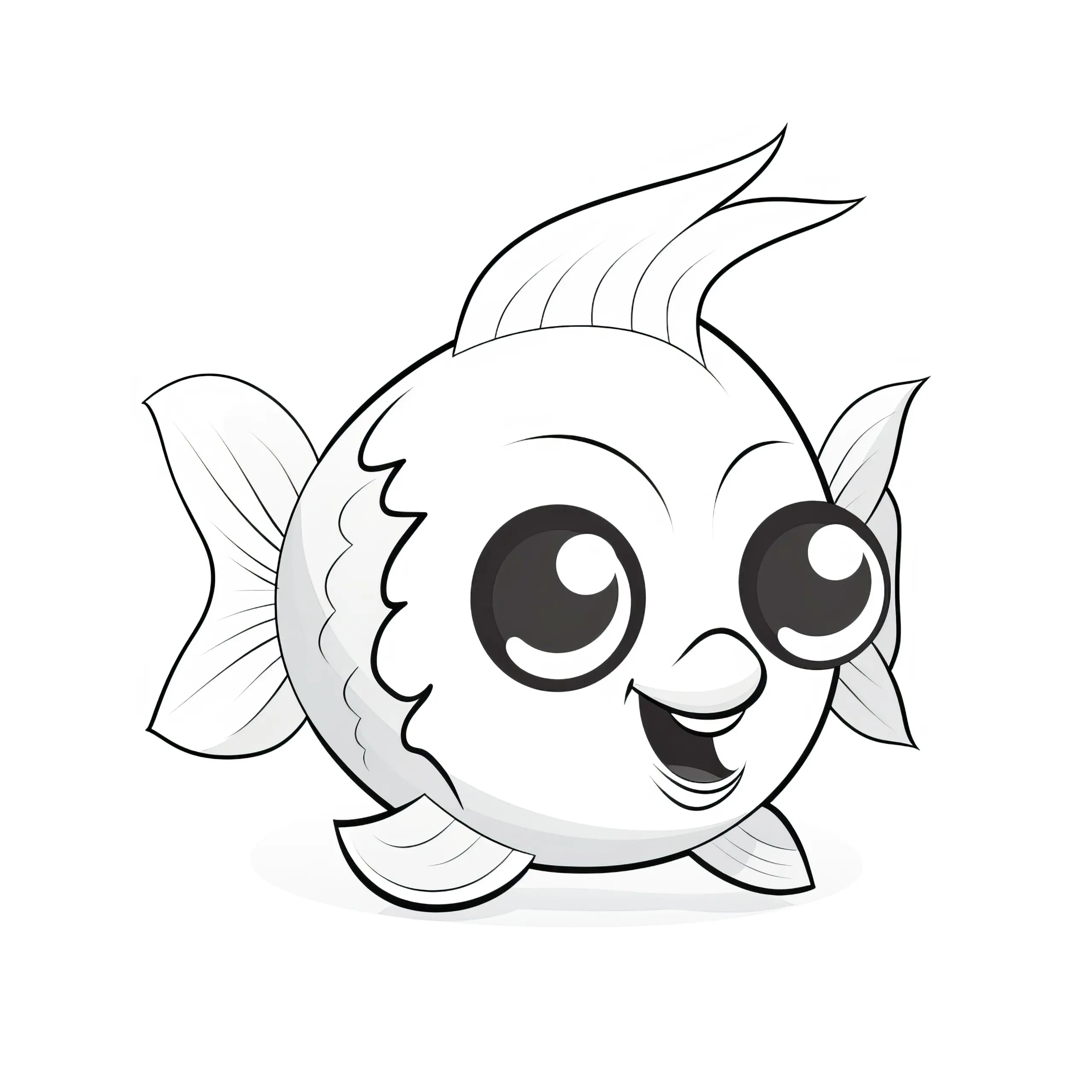 Kleiner süßer Kugelfisch zum Ausmalbild (Gratis)