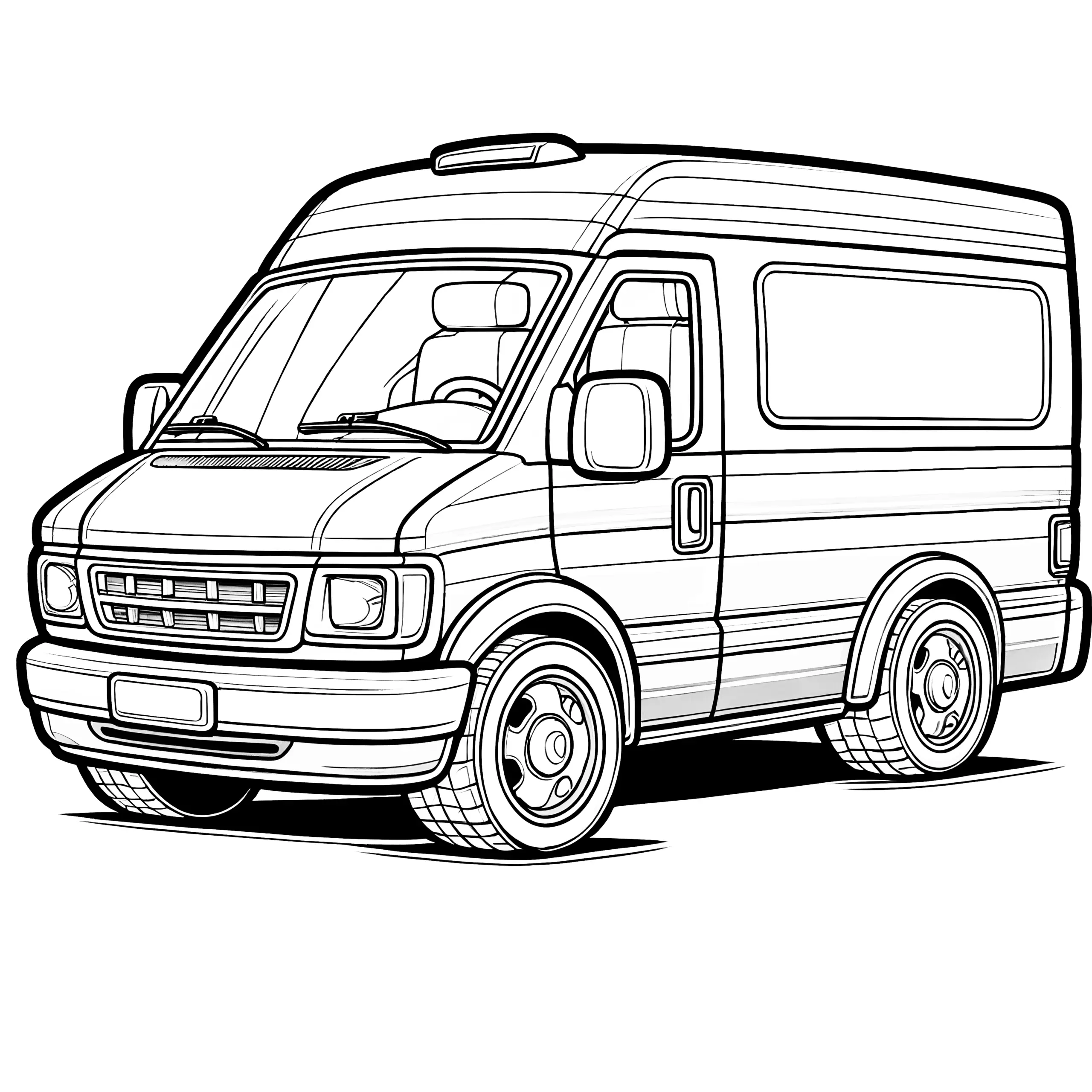 Kleiner Transporter: Ausmalbild kostenlos zum Download