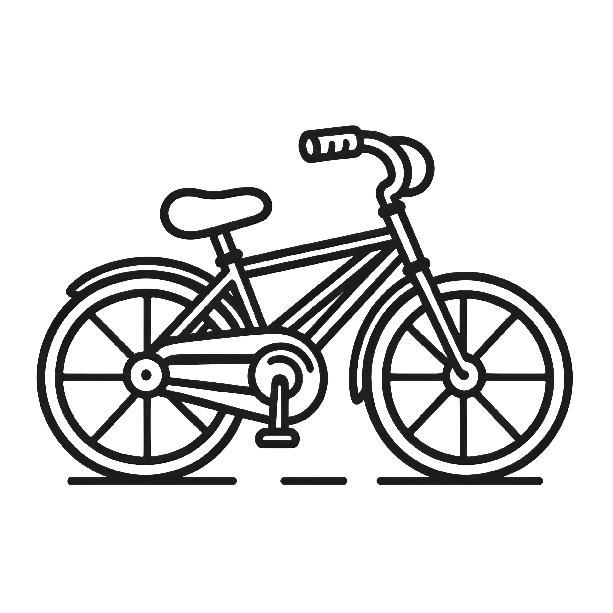 Kleines Kinderfahrrad: Einfache Malvorlage für Kinder (Gratis) (Ausmalbild)