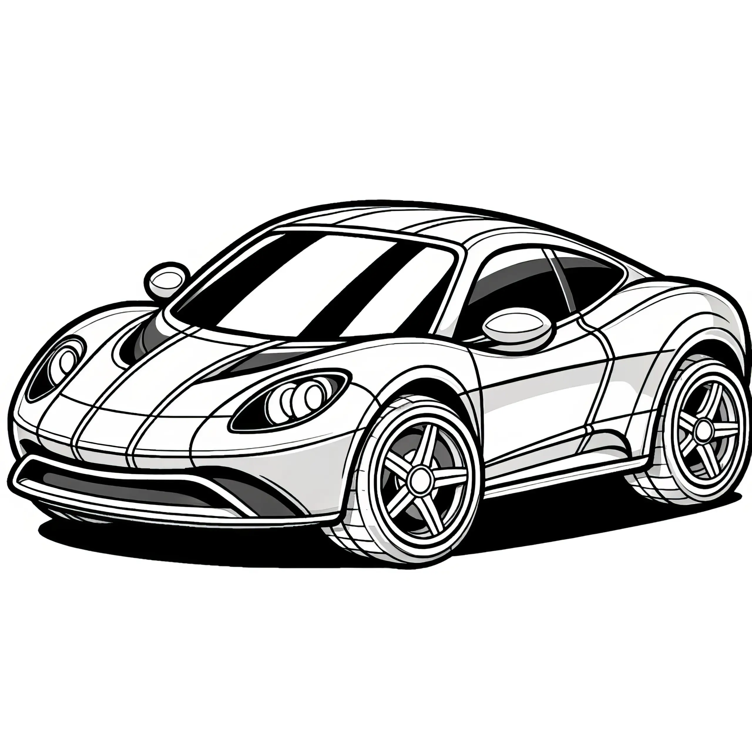 Kleines Sportauto: Einfaches Ausmalbild zum Download (Kostenlos)