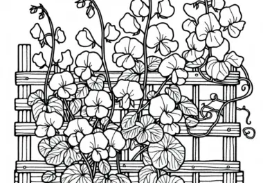 Kletternde Wicken Ausmalbild Sommerblume Gratis