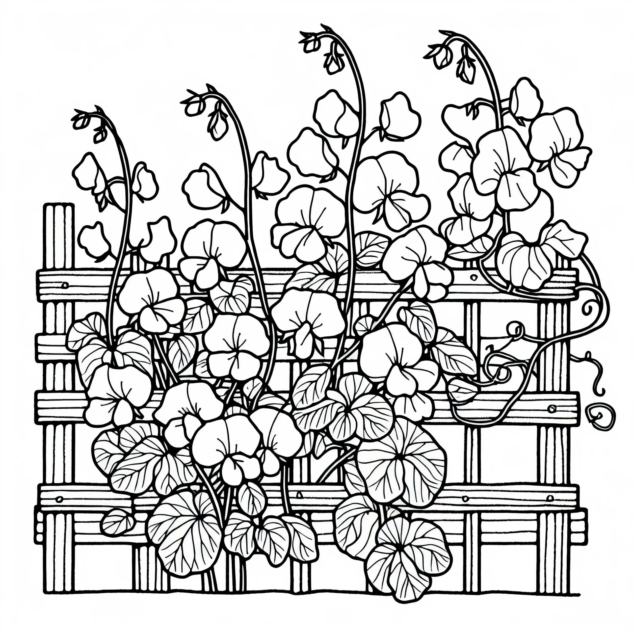 Kletternde Wicken Ausmalbild Sommerblume Gratis