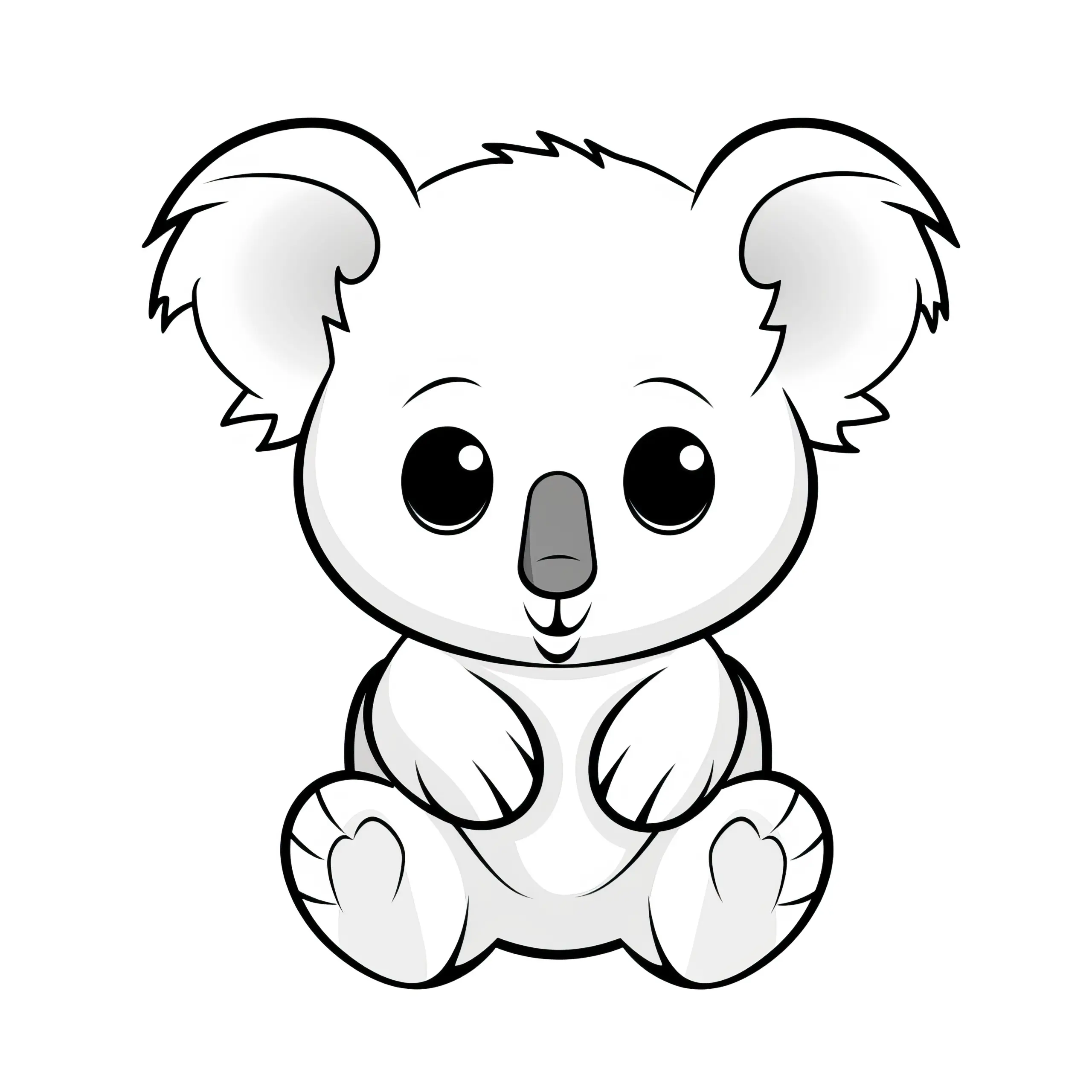 Knuddeliger süßer Koala: Bezaubernde Malvorlage zum Herunterladen (Gratis) (Ausmalbild)