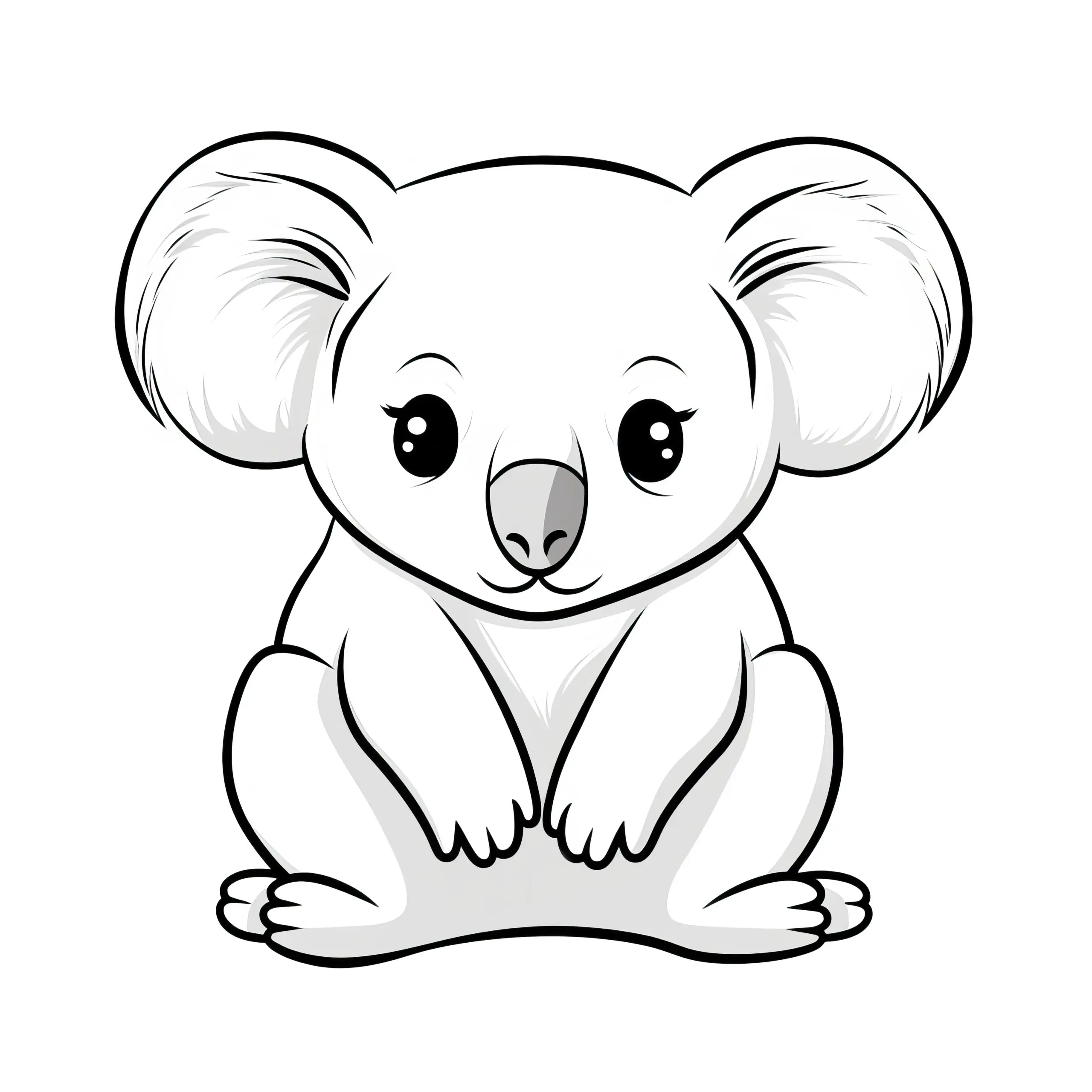 Knuffiger Koala als Malvorlage für Kinder (Kostenlos) (Ausmalbild)