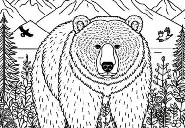 Kodiakbär Malvorlage kostenlos zum Download