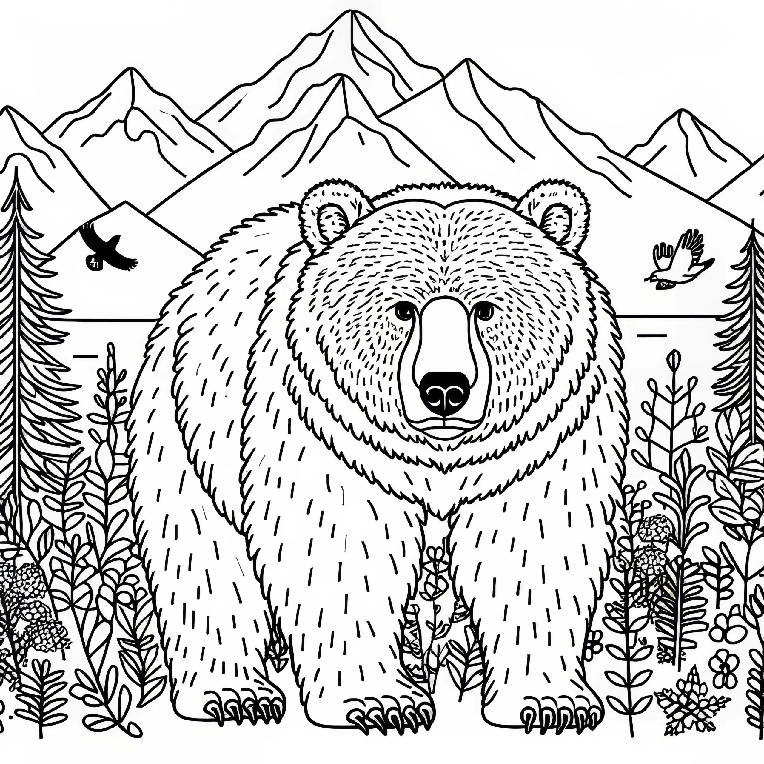Kodiakbär Malvorlage kostenlos zum Download (Ausmalbild)