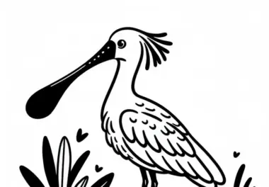 Königslöffler (Royal Spoonbill) – Vogel aus Australien und Ozeanien als Malvorlage