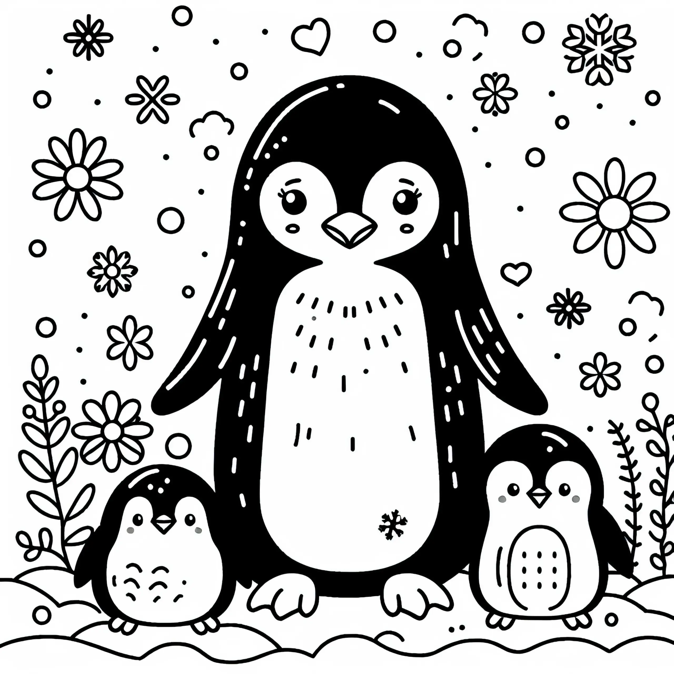 Königspinguin Malvorlage kostenlos herunterladen (Ausmalbild)