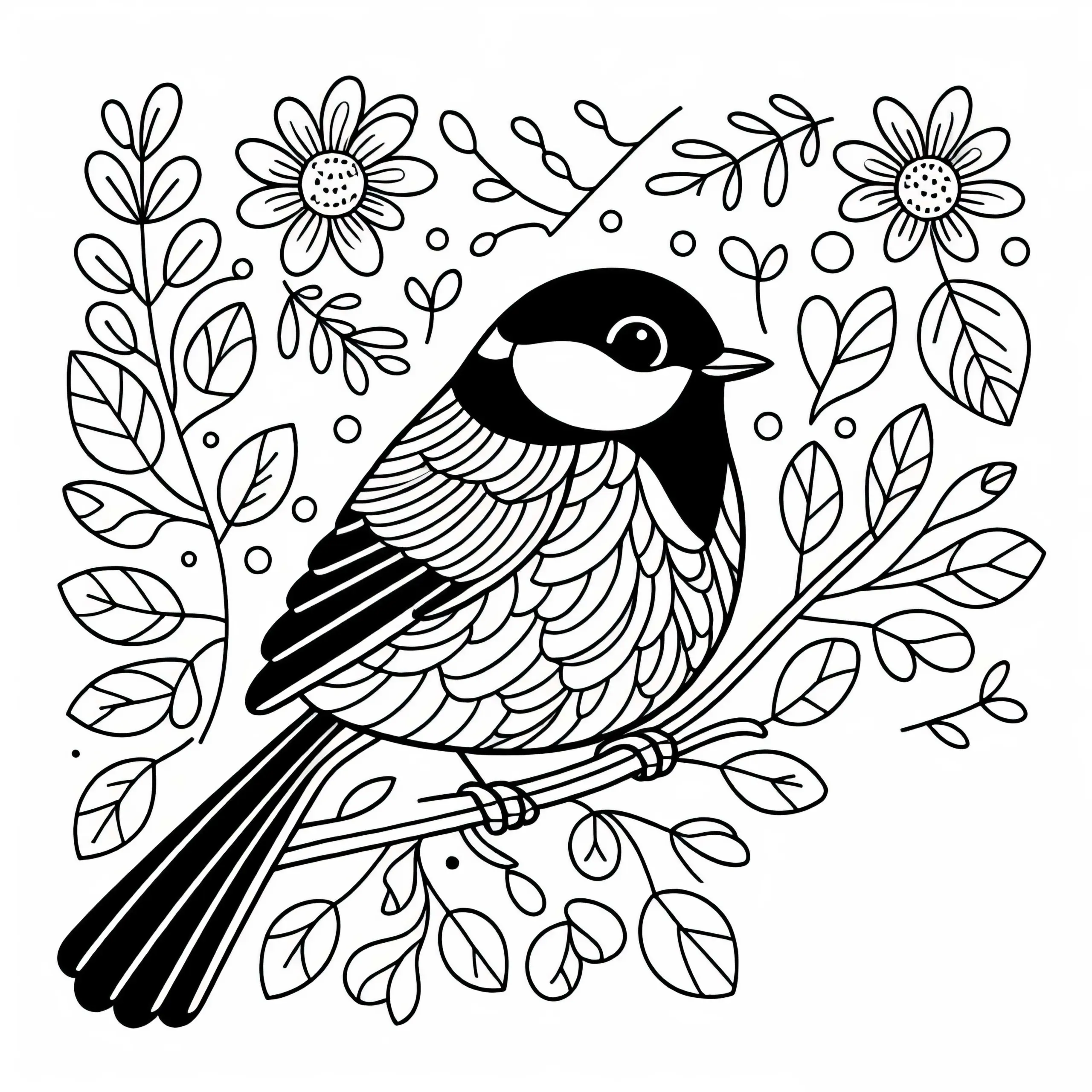 Kohlmeise Malvorlage Vogel Gratis (Ausmalbild)