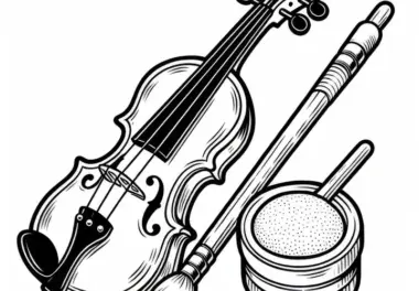 Kolophonium und Rosin – Ausmalbild für Streichinstrumente kostenlos