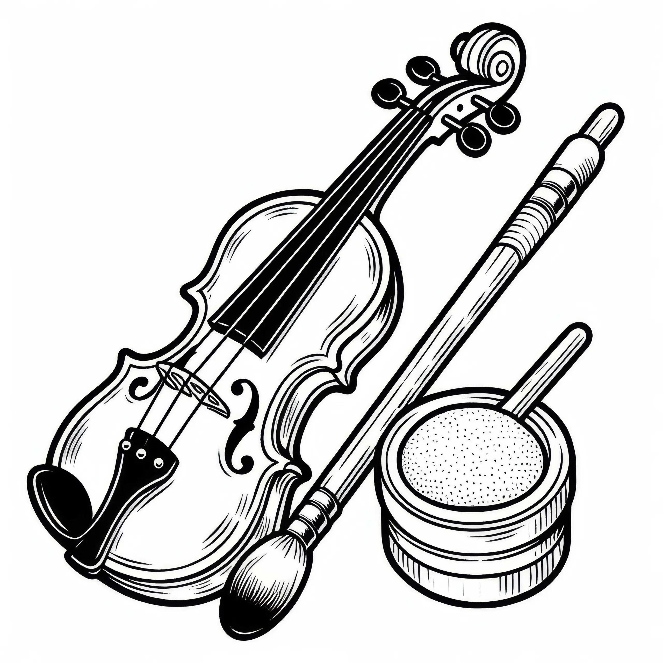Kolophonium und Rosin – Ausmalbild für Streichinstrumente kostenlos