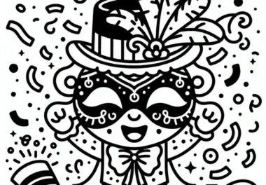 Konfetti Fasching Malvorlage: Einfach und Kostenlos