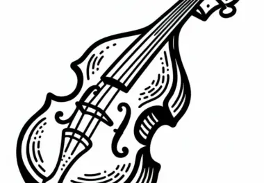 Kontrabass Malvorlage für Streichinstrumente Kostenlos