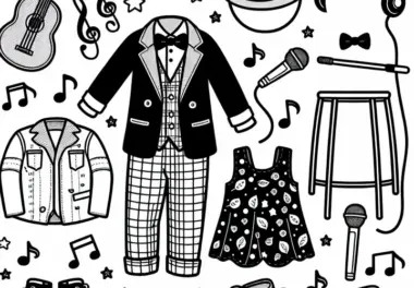 Konzertkleidung für Musiker – Malvorlage kostenlos zum Download