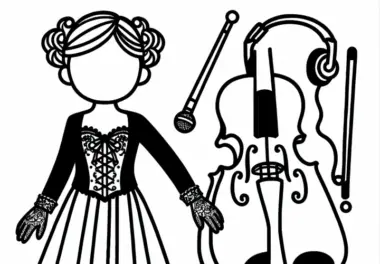 Konzertkleidung für Musikerin – Malvorlage Kostenlos