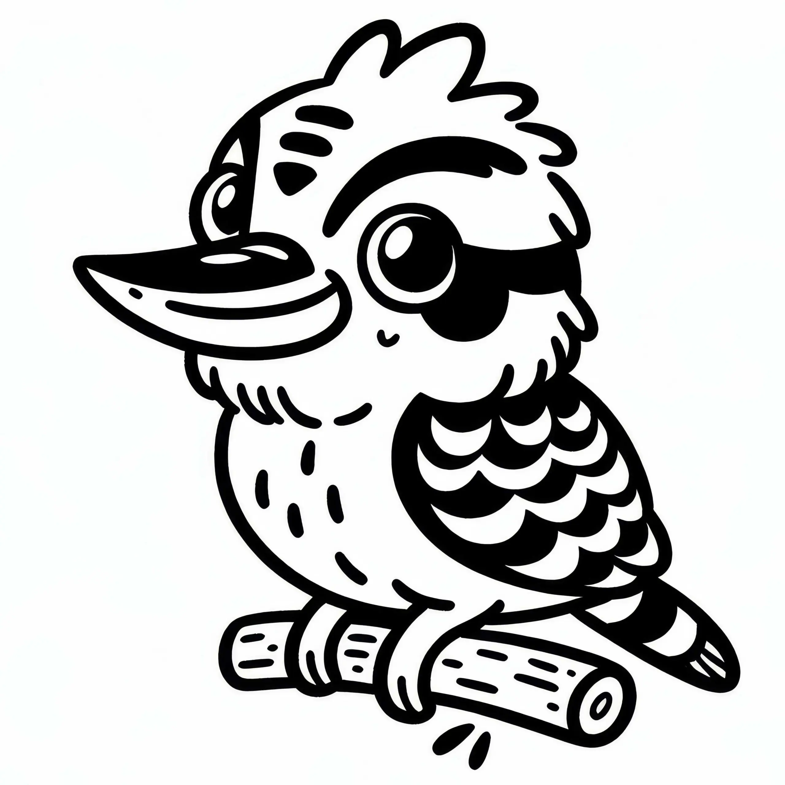 Kookaburra – Lachender Hans – Vogel aus Australien – Ozeanien – Ausmalbild gratis