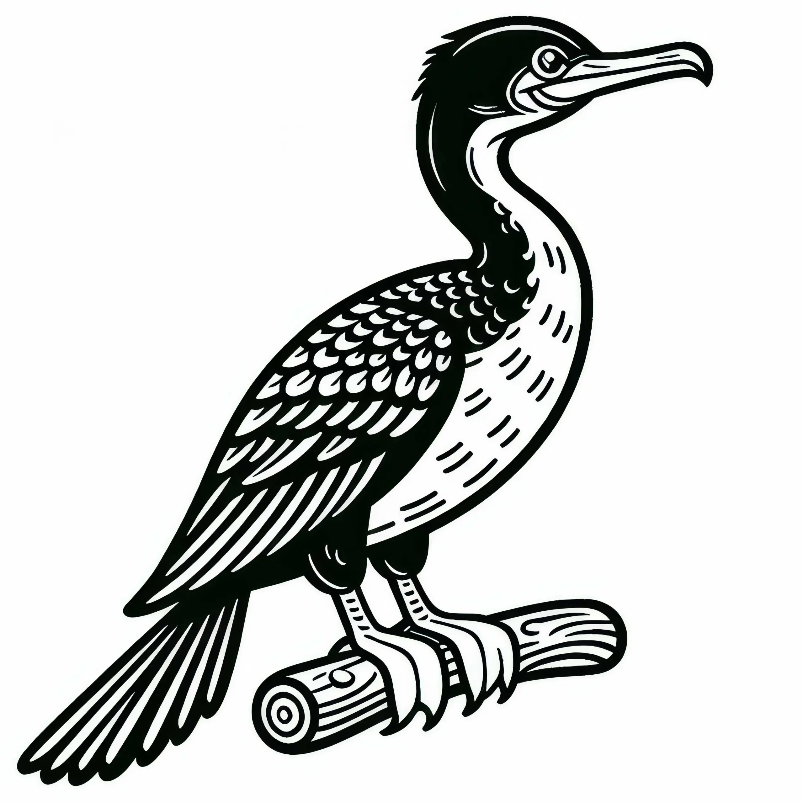 Kormoran – Neotropischer Kormoran – Vogel aus Südamerika – Ausmalbild kostenlos