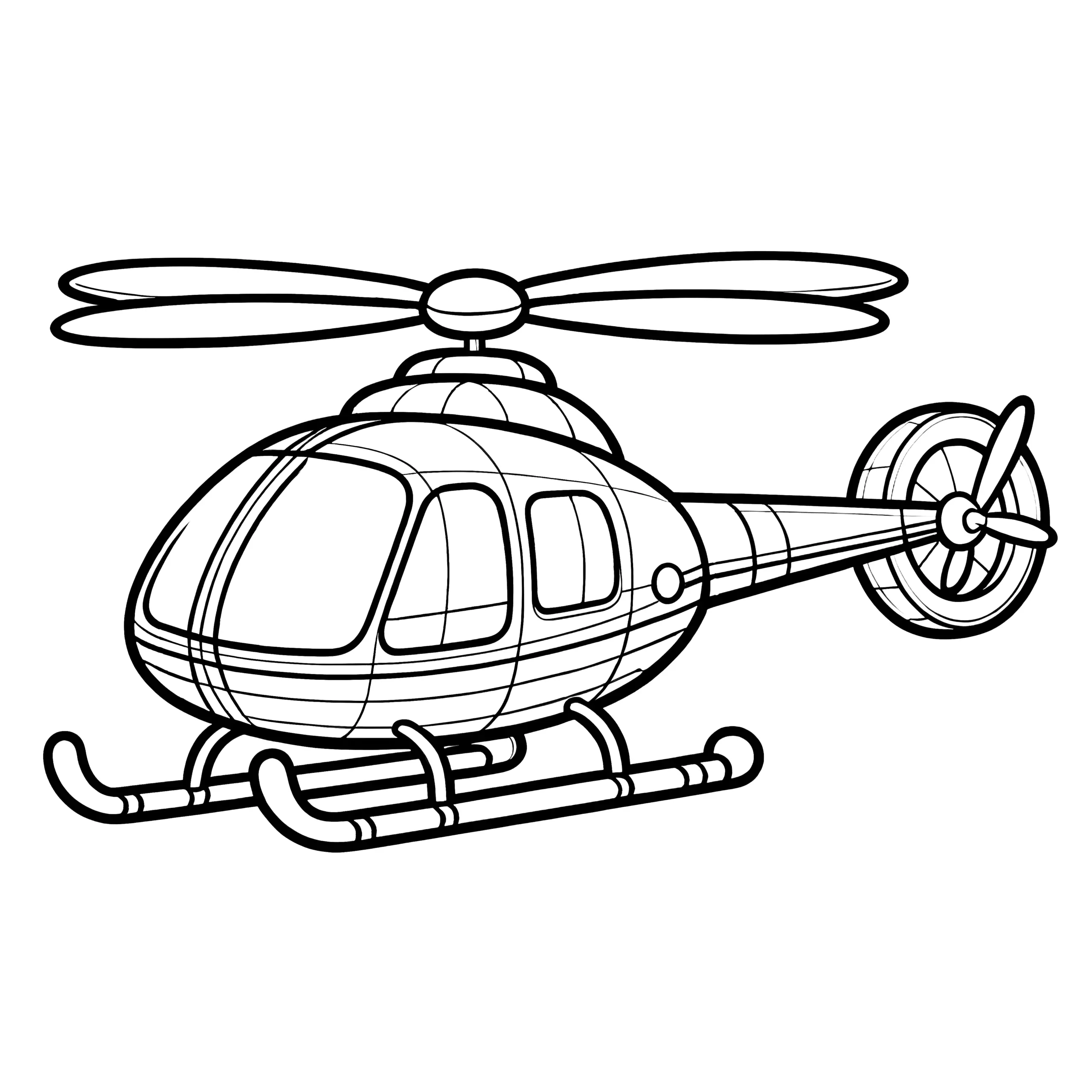 Kostenloses Ausmalbild: Einfacher Hubschrauber zum Download