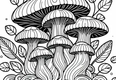 Ausmalbild vom Kräuterseitling Pleurotus Eryngii kostenlos herunterladen