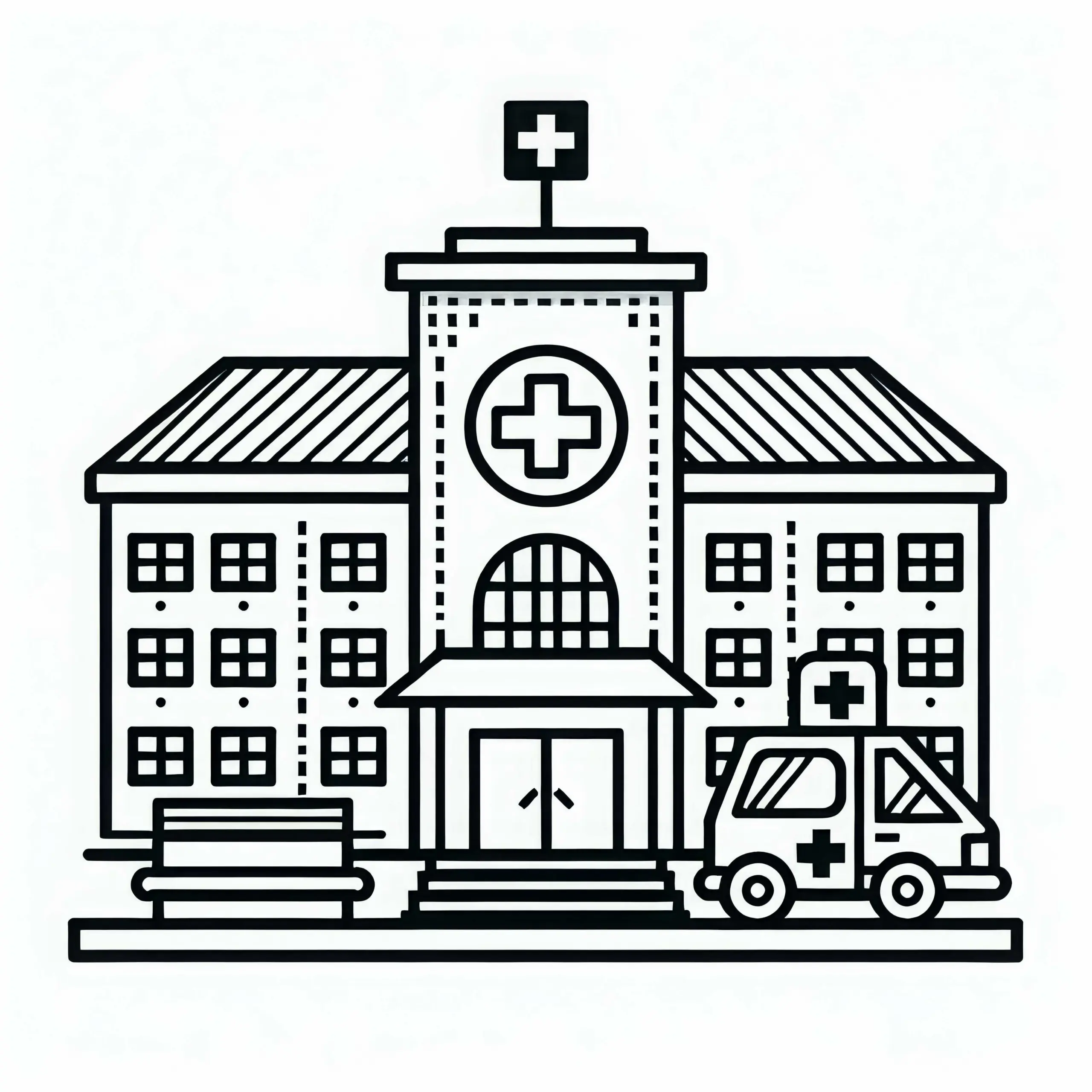Krankenhaus Ausmalbild Gratis