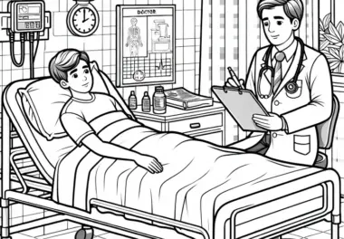 Krankenhausbett Malvorlage – Detailreich und Gratis Herunterladen
