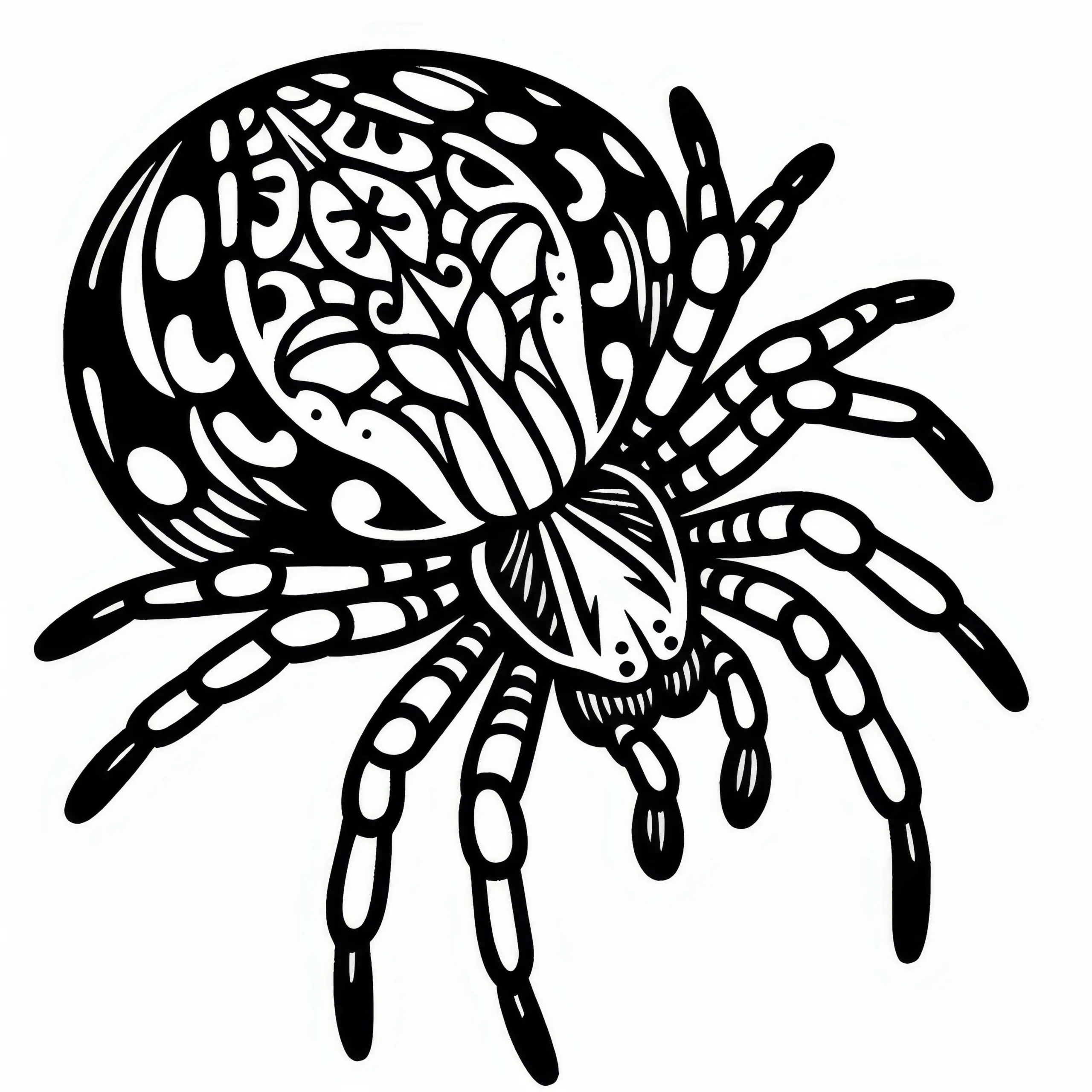 Kostenlose Malvorlage einer Kreuzspinne (Ausmalbild)