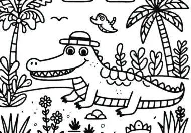 Krokodile: Ausmalbilder kostenlos