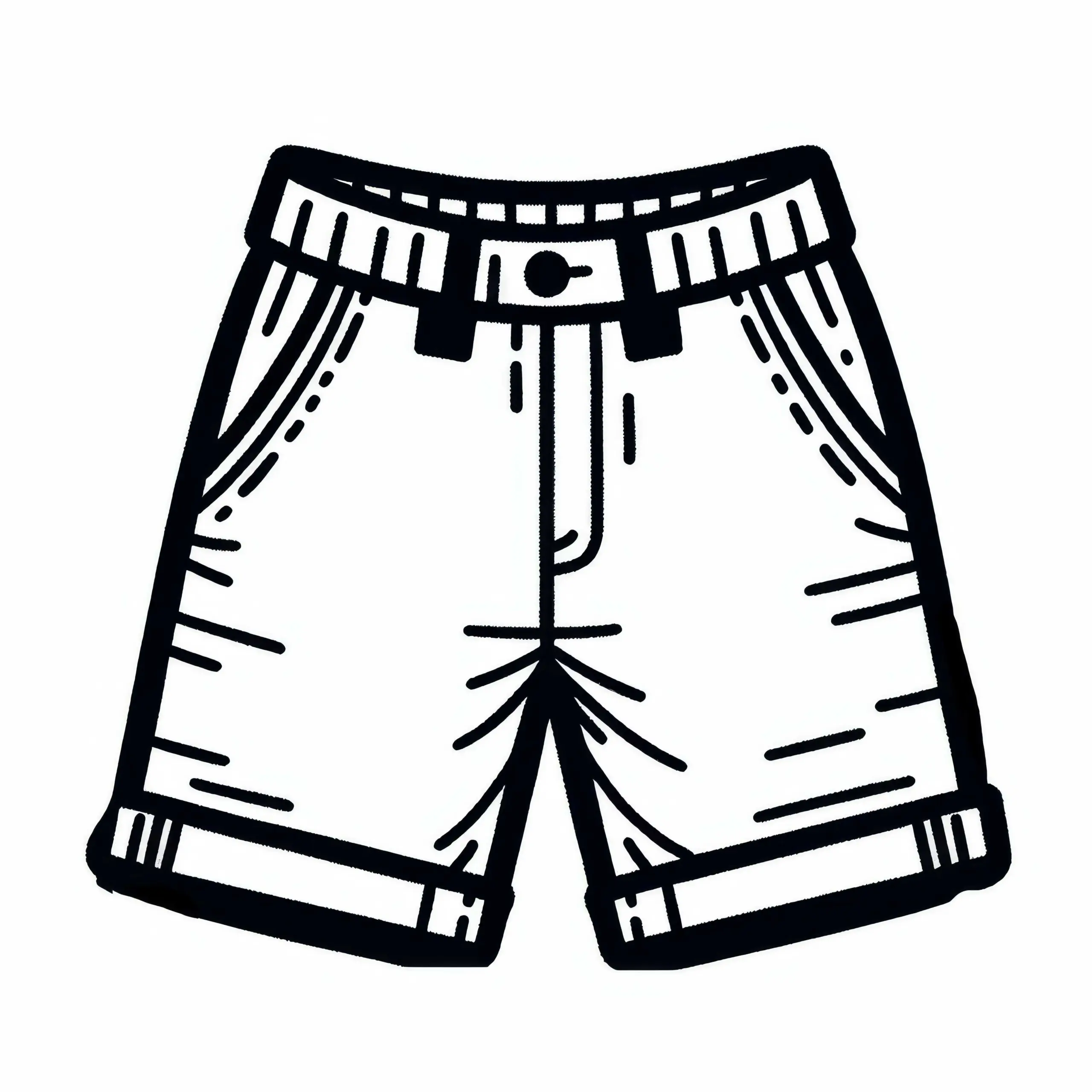 Kurze Hose Malvorlage für Kleidung Kostenlos Herunterladen (Ausmalbild)
